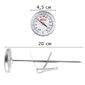 Термометр механический большой (щуп 20 см, циферблат 4,5 см)