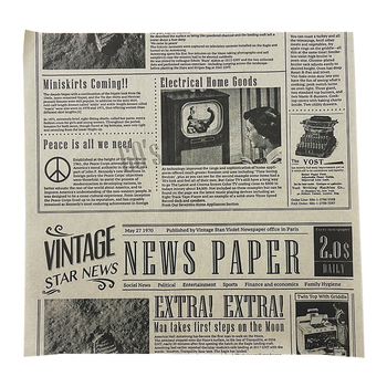 Бумага упаковочная "Газета" желтая (10 листов 30,5х30,5 см)