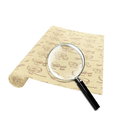 Многоразовая салфетка для упаковки сыра и колбас "Сыры", рулон 30х100 см